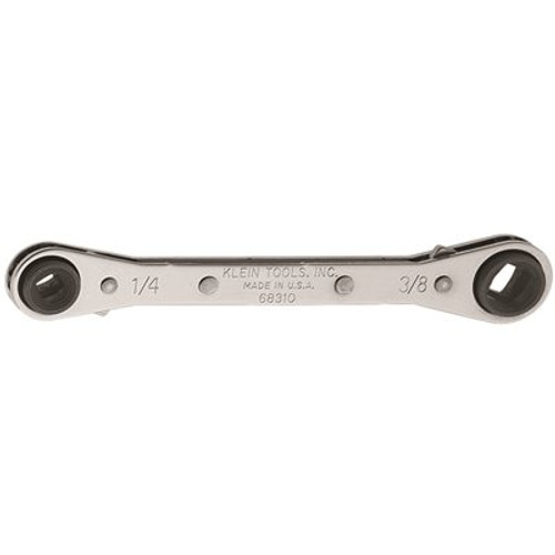 Klein Tools 3/16 in. and 1/4 in. Square x 1/2 in. and 9/16 in. Hex Ratcheting Refrigeration Wrench