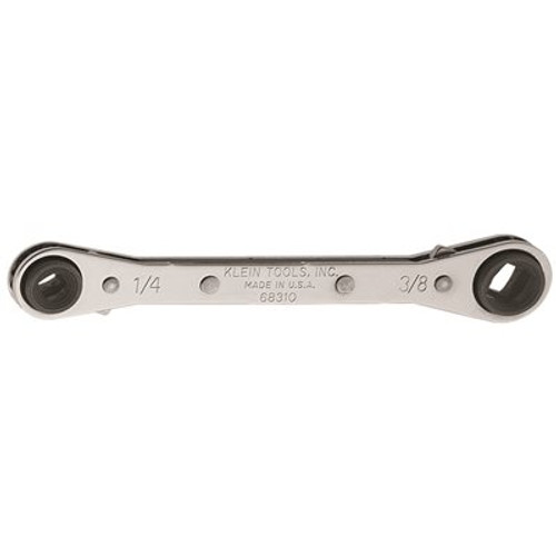 Klein Tools 3/16 in. & 5/16 in. Square x 1/4 in. & 3/8 in. Square Ratcheting Refrigeration Wrench