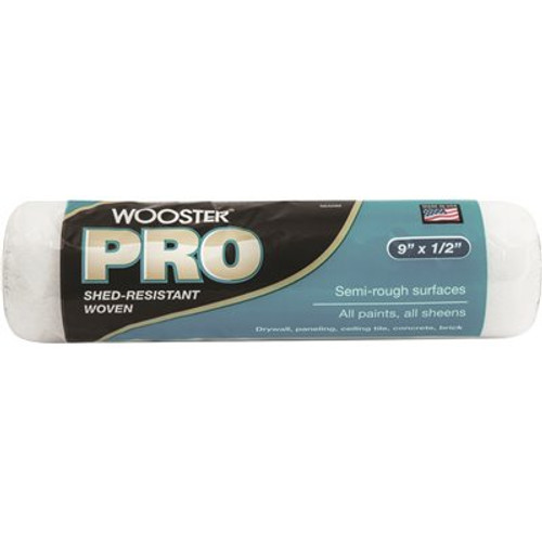 Wooster 9 in. L x 1/2 in. High-Density Pro Woven Fabric Roller Cover Applicator/Tool