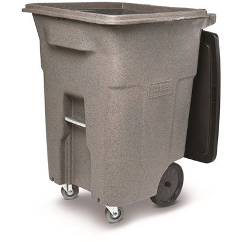 Toter 96 Gal. Gray Indoor/Outdoor Graystone Trash Can with Wheels and Lid (2 caster wheels 2 stationary wheels) Toter 96 Gal. Gray Indoor/Outdoor Graystone Trash Can with Wheels and Lid (2 caster wheels 2 stationary wheels)