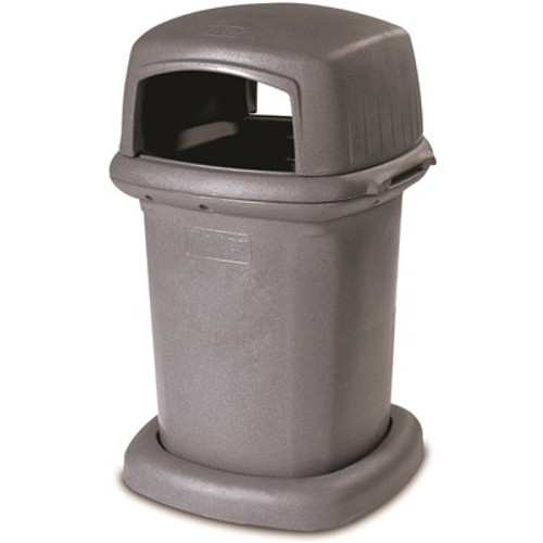 Toter 45 Gal. Grey Open Side Dome Top Trash Can