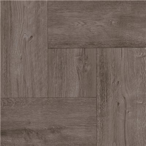 TrafficMaster Grey Wood Parquet 12 in. x 12 in. Residential Peel and Stick Vinyl Tile (30 sq. ft. / case)