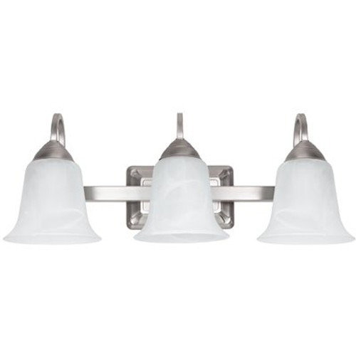 Feit Electric 3-Light 24-Watt Warm White (3000K) Brushed Nickel Integrated LED Bath Vanity Light Fixture