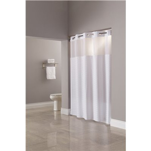 Hookless Madison 71 in. x 74 in. White Shower Curtain (Case of 12)