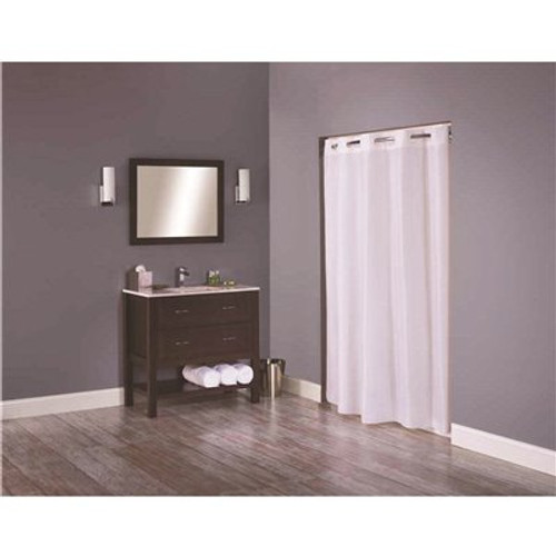 Hookless Englewood 71 in. x 74 in. White Shower Curtain (12 per Case)