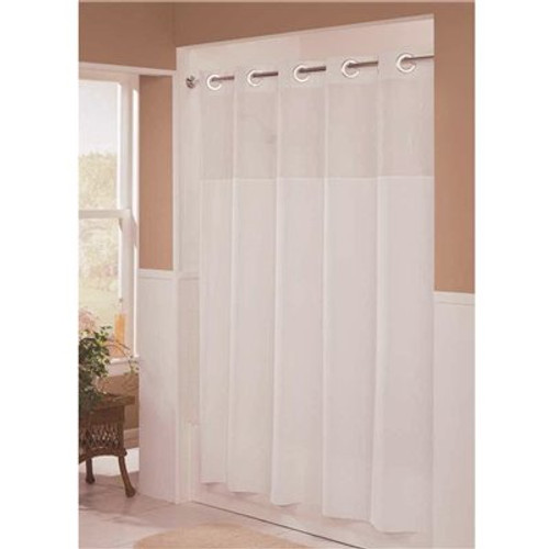 Hookless ILLUSION SHOWER CURTAIN WITH SNAP IN LINER, WHITE 71 IN. X 74 IN., 12 PER CASE