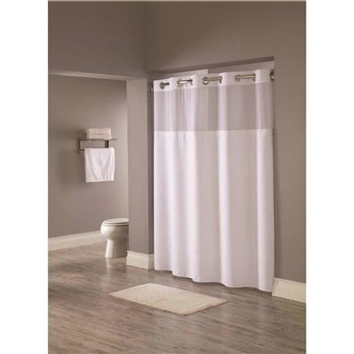 Hookless REFLECTION SHOWER CURTAIN WITH SNAP IN LINER, WHITE 71 IN. X 77 IN. 12 PER CASE