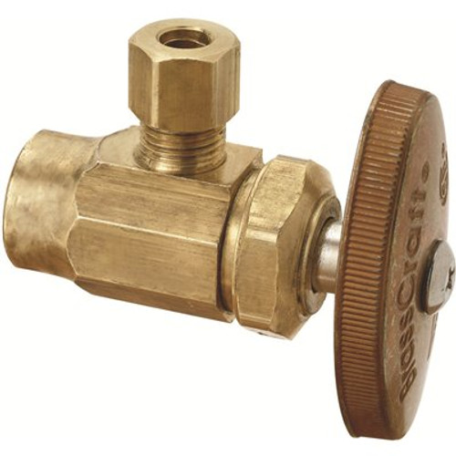BrassCraft 1/2 in. Nom Sweat Inlet x 1/4 in. OD Compression Outlet Multi-Turn Angle Valve, No-Lead Brass (5-Pack)