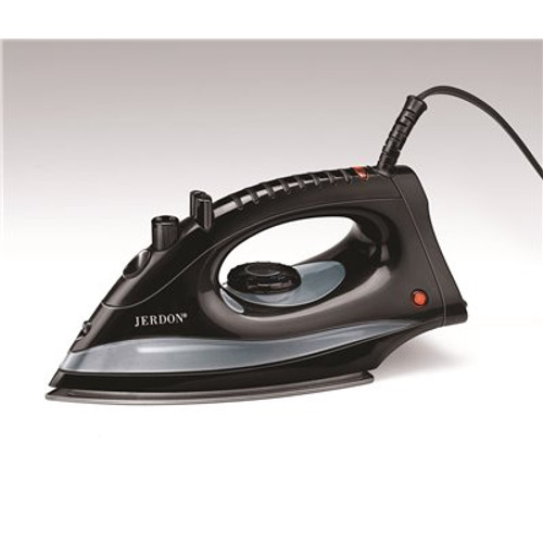 Jerdon Midsize Dual Auto Off Hotel Iron, Black