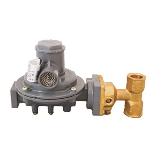 Mec Compact High Capacity Twin Stage Regulator with Tee Inlet, Vent Opp Taps, F.Pol x 3/4 in. FNPT Outlet-625,000 BTU/H