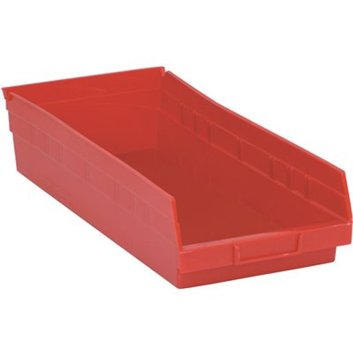 Quantum Storage Systems 3.7 Qt. Economy Shelf Bin in Red (20-Pack)