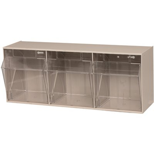 Quantum Storage Systems 23.63 in. Clear Tip Out Bin 3-Compartments Small Part Organizer, Ivory Quantum Storage Systems 23.63 in. Clear Tip Out Bin 3-Compartments Small Part Organizer, Ivory