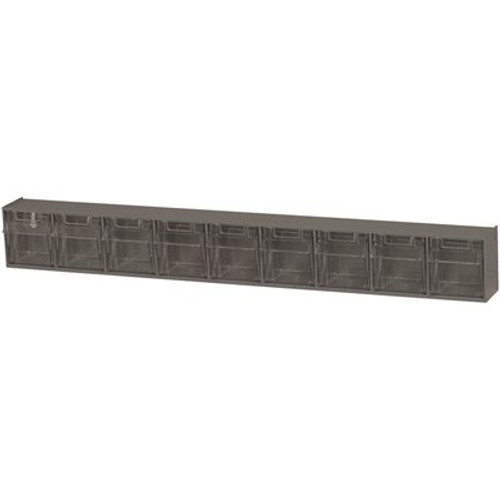 Quantum Storage Systems Clear Tip Out Bin- 9 Compartments Small Part Organizer Gray