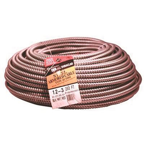 Southwire 250 ft. 12/3 Solid CU BX/AC (Duraclad) Armored Steel Cable