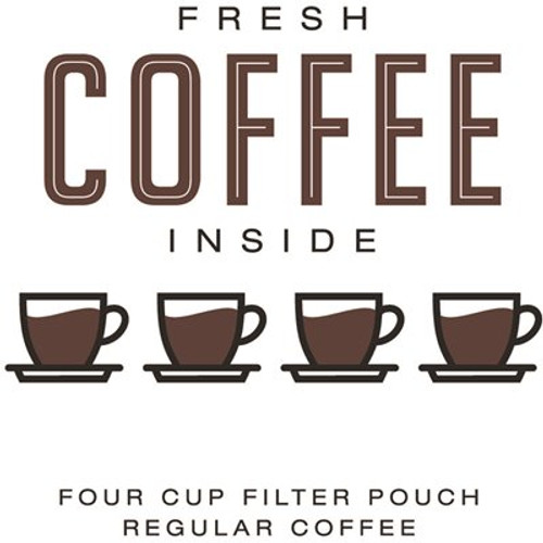 Regular Individually Wrapped 4-Cup Filter Pod Fresh Coffee Inside (200 per Case)