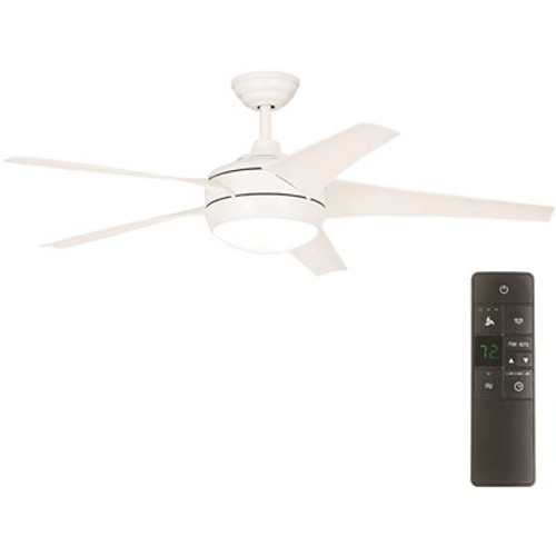 Home Decorators Collection Windward IV 52 in. Indoor Matte White Ceiling Fan with Bowl Light Kit with Matte White Blades