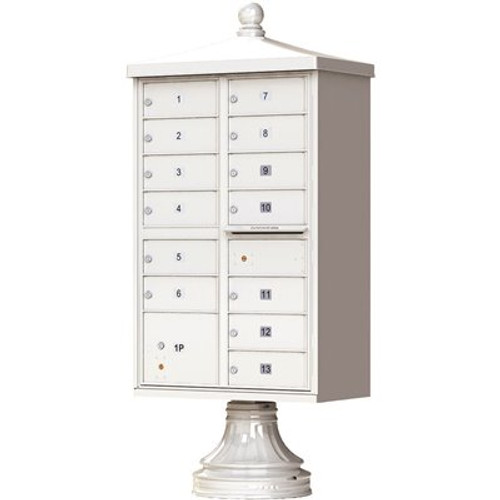 Florence 13-Mailboxes 1-Parcel Locker 1-Outgoing Pedestal Mount Cluster Box Unit