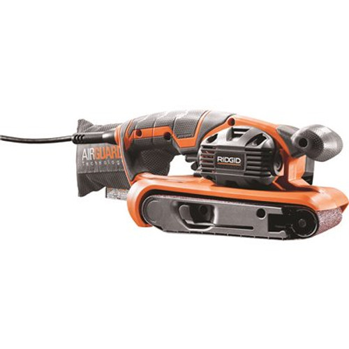 RIDGID 6.5 Amp Corded 3 in. x 18 in. Heavy-Duty Variable Speed Belt Sander with AIRGUARD Technology