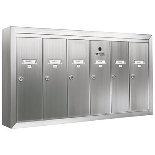 Florence 1250 Vertical Series 6-Compartment Aluminum Surface-Mount Mailbox