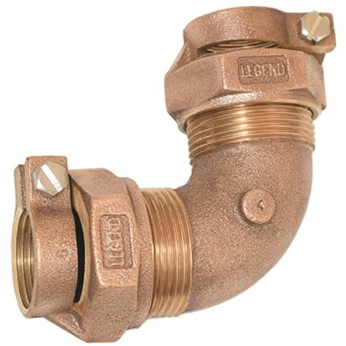 LEGEND VALVE 3/4 in. T-4411NL No Lead Bronze Pack Joint x Pack Joint 1/4 Bend