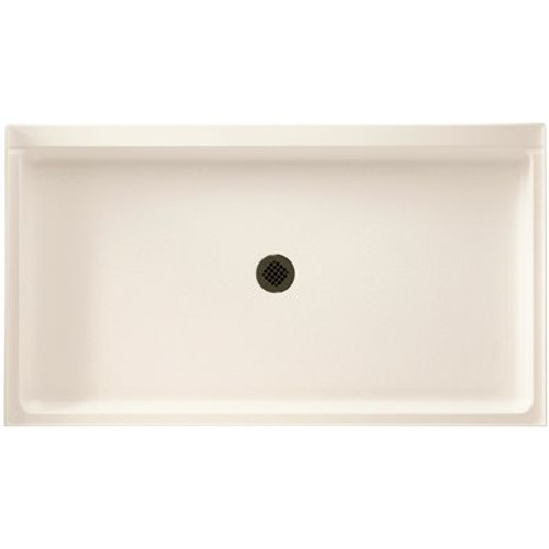 Swan 32 in. x 60 in. Solid Surface Single Threshold Center Drain Shower Pan in White