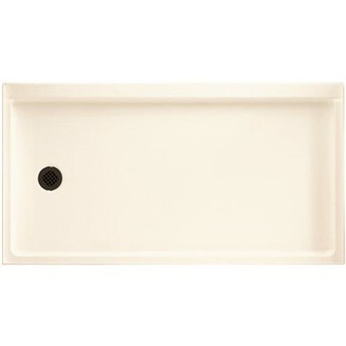Swan 32 in. x 60 in. Solid Surface Single Threshold Retrofit Left Drain Shower Pan in White
