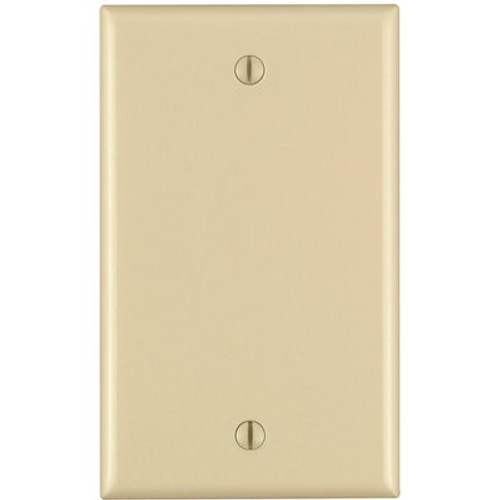 Leviton 1-Gang No Device Blank Wallplate Standard Size Thermoplastic Nylon Box Mount Ivory
