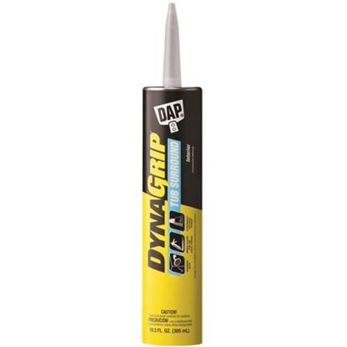 DAP 10.3 oz. Cartridge White DynaGrip Tub Surround Construction Adhesive DAP 10.3 oz. Cartridge White DynaGrip Tub Surround Construction Adhesive