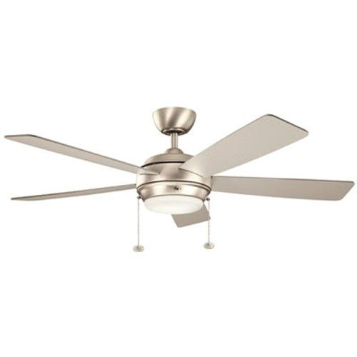 52 in. Ceiling Fan Integrated LED Light Brushed Nickel