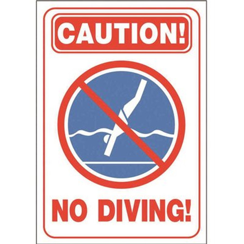 20 in. x 14 in. Pool Signs Pool Accessories and Hardware Caution No Diving