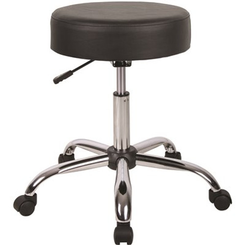 BOSS Office Products WorkPro Black/Chrome Antimicrobial Vinyl Medical Stool