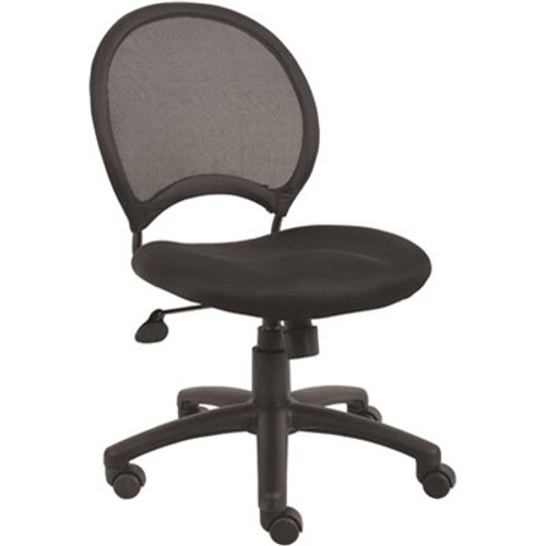 BOSS Office Products Black Armless Mesh Desk Chair