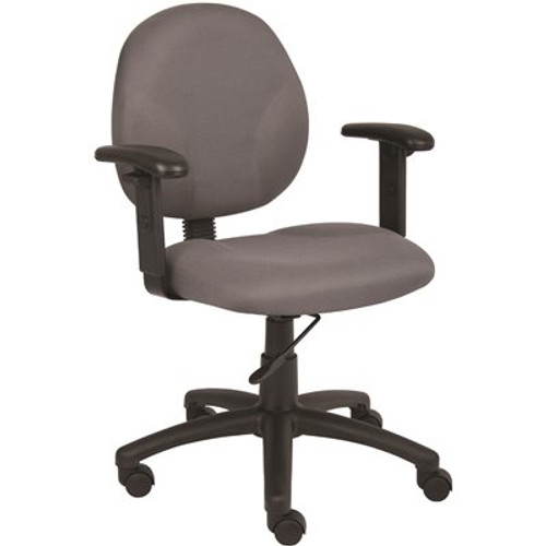 BOSS Office Products Diamond Grey Task Chair with Adjustable Arms