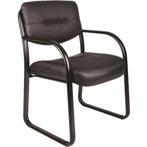 BOSS Office Products 23 in. Width Standard Black Vinyl Guest Office Chair