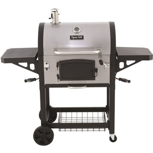 Dyna-Glo Heavy-Duty Large Charcoal Grill in Black and Stainless Steel