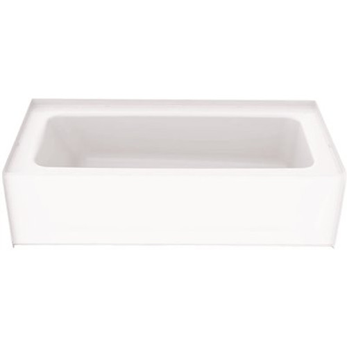 Aquatic A2 6030CTL 60 in. Composite Left Drain Rectangular Alcove Soaking Bathtub in White