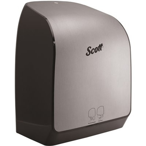 Scott Pro Automatic Hard Roll Paper Towel Dispenser System for Green Core Scott Pro Towels, Faux Stainless, 1 / Case