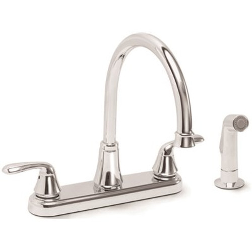 Premier Waterfront 2-Handle Standard Kitchen Faucet with Side Spray in Chrome