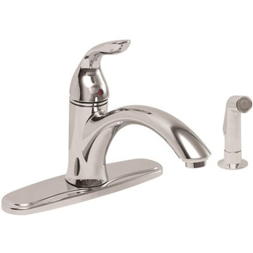 Premier Waterfront Single-Handle Standard Kitchen Faucet with Side Spray in Chrome