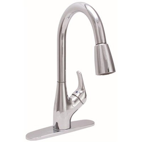 Premier Waterfront Single-Handle Pull-Down Sprayer Kitchen Faucet in Chrome