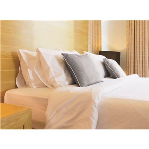 39 in. x 80 in. x 12 in. White T200 Twin Fitted XL Sheet (12 -Case)