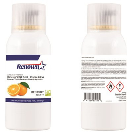 Renown 3000 Series 2 oz. Orange Citrus Odor Neutralizer Dispenser Refill