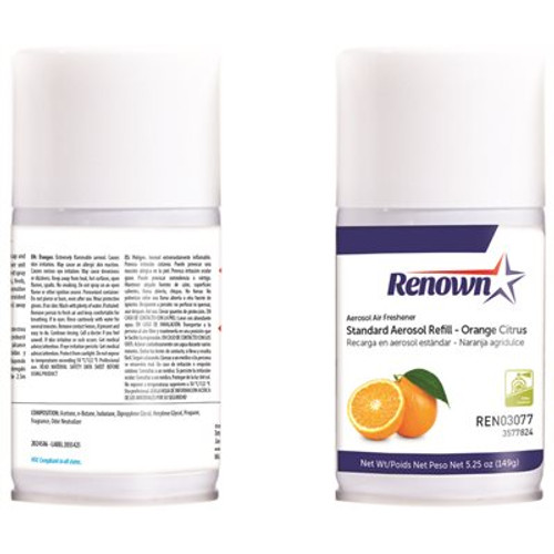 Renown 6 oz. Orange Citrus Odor Neutralizer Aerosol Dispenser Refill