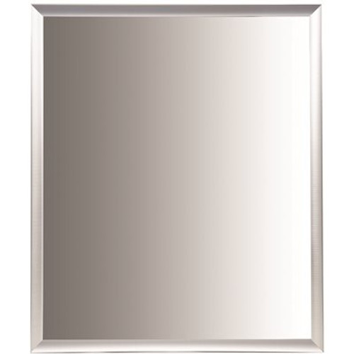 Pinnacle Rectangular Brushed Silver Aluminum Vanity Wall Mirror