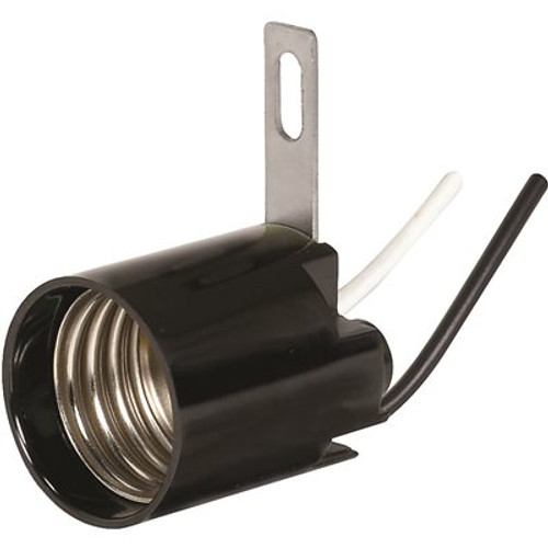 Satco 1.5 in. Black Medium Base Phenolic Socket