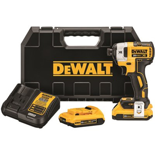 20-Volt MAX Lithium-Ion Cordless Brushless 1/4 in. 3-Speed Impact Driver with (2) Batteries 2.0Ah, Charger and Hard Case