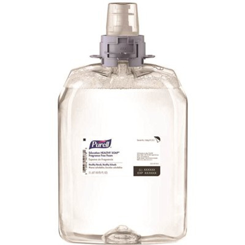 PURELL Education HEALTHY SOAP, Fragrance Free, EcoLogo Certified, 2000 mL Refill for FMX-20 Push-Style Dispenser (Pack of 2)