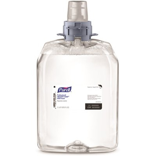 PURELL Professional HEALTHY SOAP Mild Foam, Fragrance Free, 2000 mL Refill for FMX-20 Push-Style Soap Dispenser (Pack of 2)