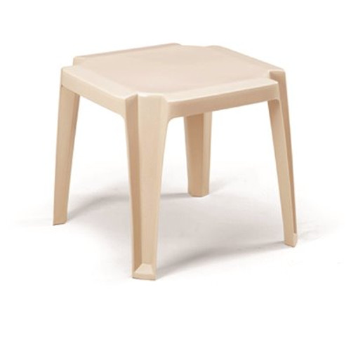 Grosfillex Miami Sand Square Plastic Outdoor Side Table