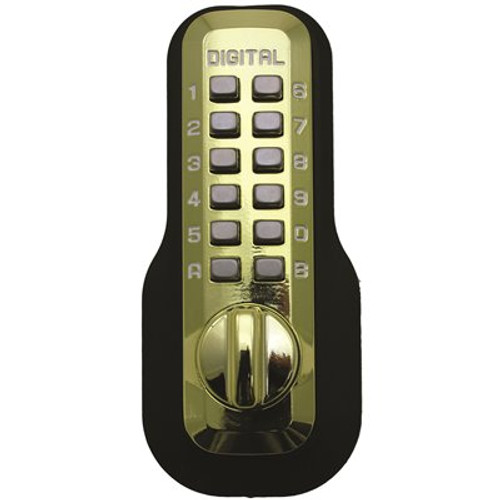 Single Cylinder Deadbolt Bright Brass Digital Keypad